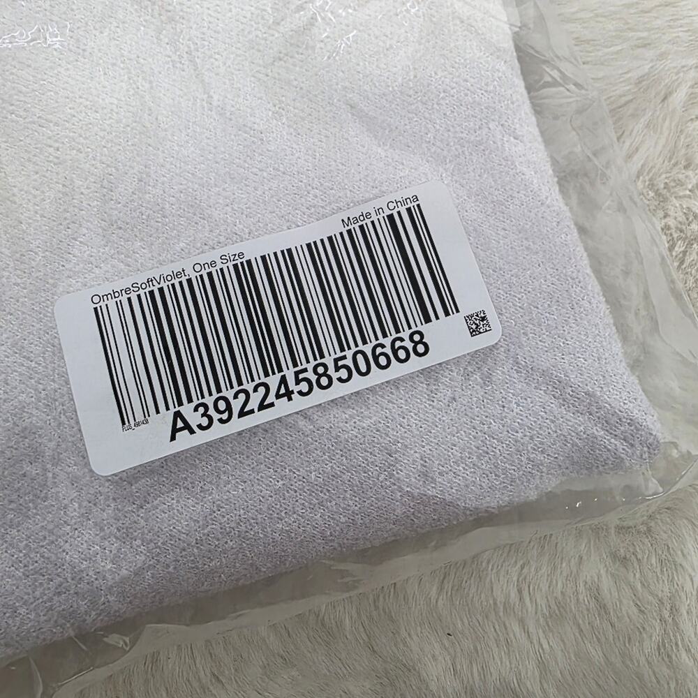 NEW Barefoot Dreams CozyChic Ultra Lite Ombre Poncho Soft Violet White Wrap OS - Picture 5 of 9